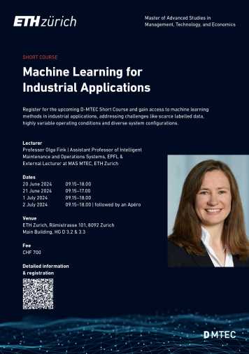 Enlarged view: Flyer Short Course Machine Learning for Industrial Applications