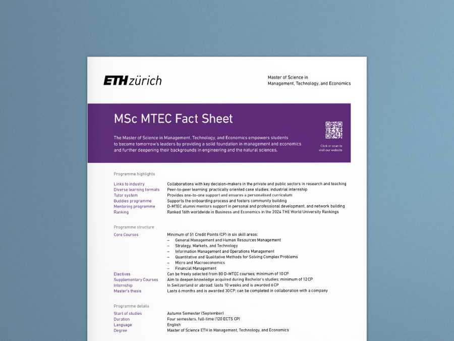 MSc MTEC Fact Sheet